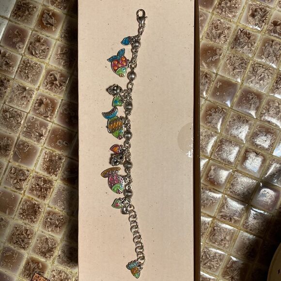 Brighton Lil Sea Fantasy silver and multi colored fish charm bracelet‎ - Picture 3 of 5